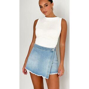 ROLLA'S Layla High Rise Sunshine Blue Denim Skort in Light Vintage Blue US 27